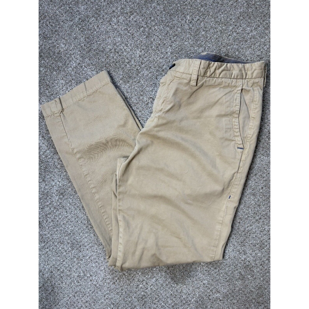 Tommy Bahama Men's Pants 35x30 Beige Pima Cotton‎ Blend Khaki Flat Front Chino